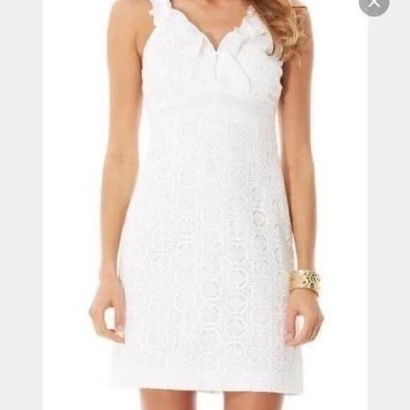 Lilly Pulitzer Phoebe Dress Resort White Lace Size 0 - Picture 2 of 13